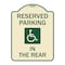 Signmission Reserved Parking in Rear W/ Graphic Heavy-Gauge Aluminum Sign, 24" x 18", TG-1824-23067 A-DES-TG-1824-23067 - alternate 1